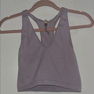FP Movement by Free People Lilac Ribbed Crop Top